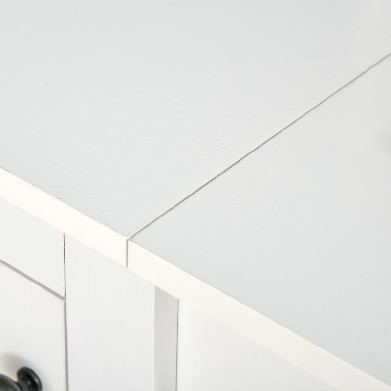 HOMCOM Computer Desk with Storage, 47 Inch Farmhouse Home Office Desk with Open Shelves and 2-Tier Cabinet, White