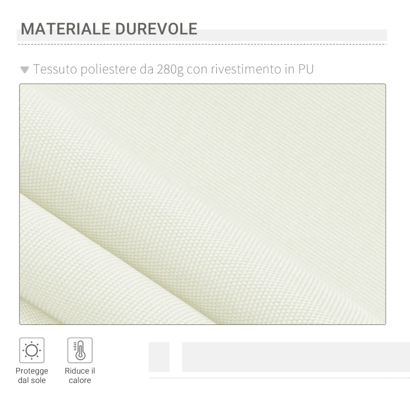 Outsunny 10' x 8' Manual Retractable Sun Shade Patio Awning - Cream White