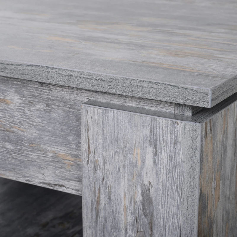 HOMCOM Modern Coffee Table with Storage Shelf, Square  Cocktail Table, Center Table for Living Room, Grey