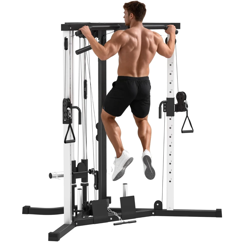 Soozier Multifunctional Home Gym Machine with Pull Up Bar, 15-Position Adjustable Strength Training Workout Station