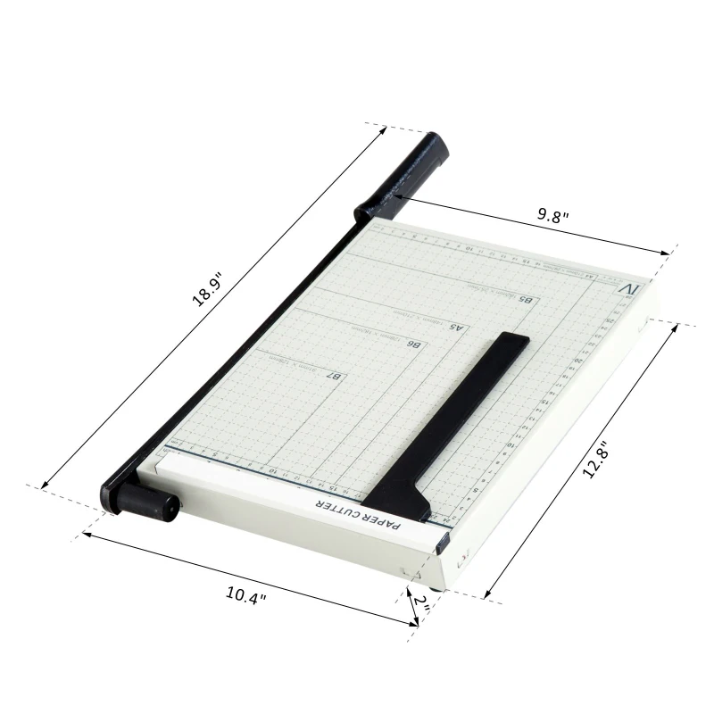 HOMCOM 12-Inch Professional Paper Trimmer Metal Base Guillotine Cutter Plate 12 Sheet Capacity Portable