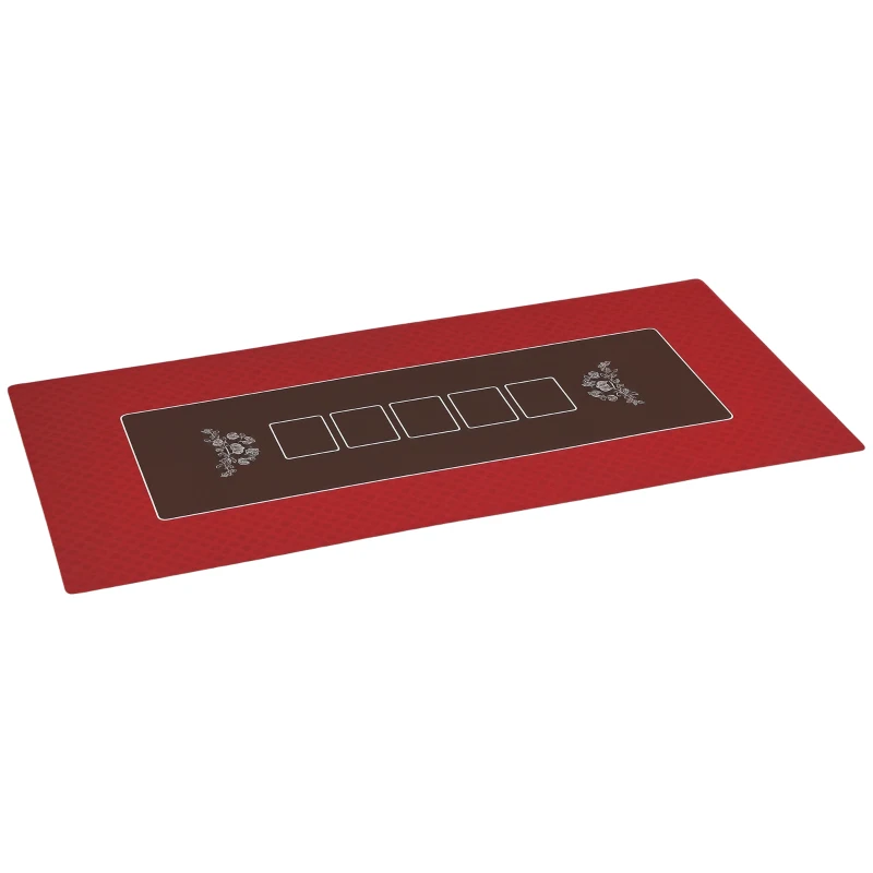 Soozier Poker Table Top Poker Mat for 12 Player, Red