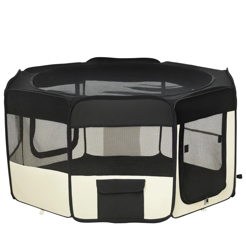 PawHut 49.2-inch Soft Pet Playpen Folding Dog Pen Outdoor with Bag