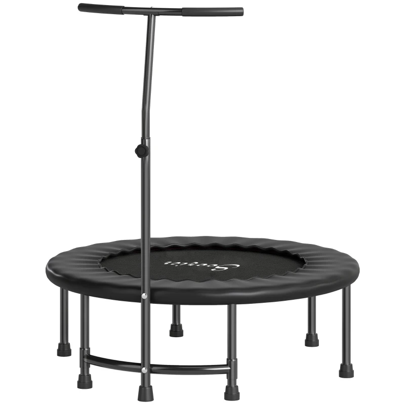 Soozier 39" Mini Exercise Trampoline w/ Adjustable T-Bar Indoor Fitness Rebounder Black