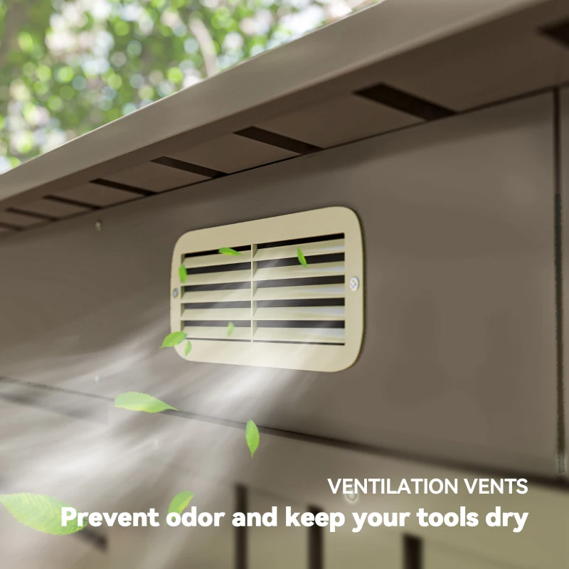 Outsunny 6 x 4FT Galvanized Garden Storage Shed, Metal Outdoor Shed with Double Doors and 2 Vents, Light Grey