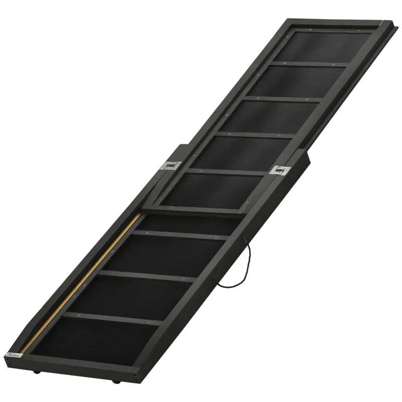 PawHut Folding Dog Ramp, 65 Inches Portable Pet Ramp with Carry Handle, Non-Slip Rubber Ramp for Cars Trucks and SUVs, Black