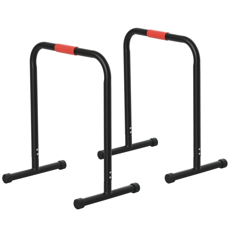 Soozier Set of 2 Dip Bar, Dip Station Push Up Station for Full Body Strength Training Home Gym Black