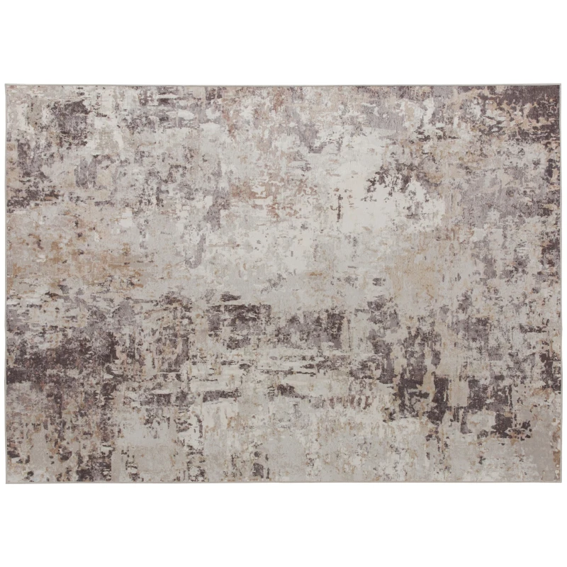 HOMCOM Machine Washable Area Rug 8x10, Non-Slip Modern Abstract Floor Carpet for Living Room, Bedroom, Dining Room, Mixed-Brown