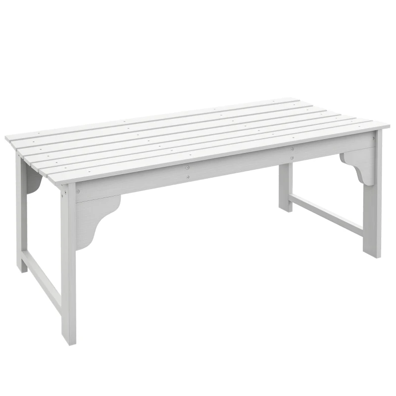 Outsunny Slatted Wooden Garden Bench, Curved Seat Front Porch Bench, White