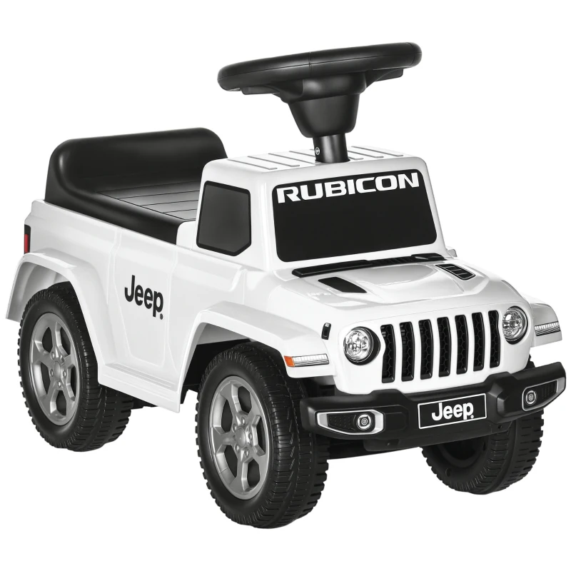 Aosom Kids Ride on Push Car, with Engine Sounds & Under-Seat Storage, Foot-to-Floor Ride on Sliding Car with Horn, Sit and Scoot Ride on Toy, Ages 1.5-3 Years, White