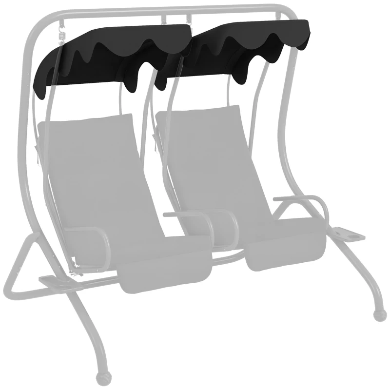 Outsunny 84A-052 Series 2-Seater Swing Canopy Replacement Top Cover, Black