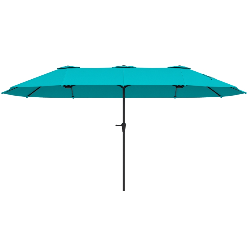 Outsunny 13 ft. Extra Large Patio Umbrella with Easy Crank Handle, Vents for Outdoor, Patio, UPF30+, Navy Blue