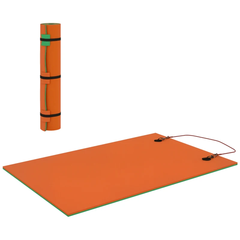 Soozier 9' x 6' Lily Pad Water Mat for 2 Adults, Floating Water Pad for Lake, Pool, Ocean, Beach, and Boating, Orange