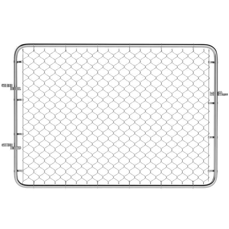 Outsunny Garden Gate Chain Link Fence Gate, Galvanized Steel Garden Door for Yard Entrance Way, 47.2 x 70.9 in., Silver