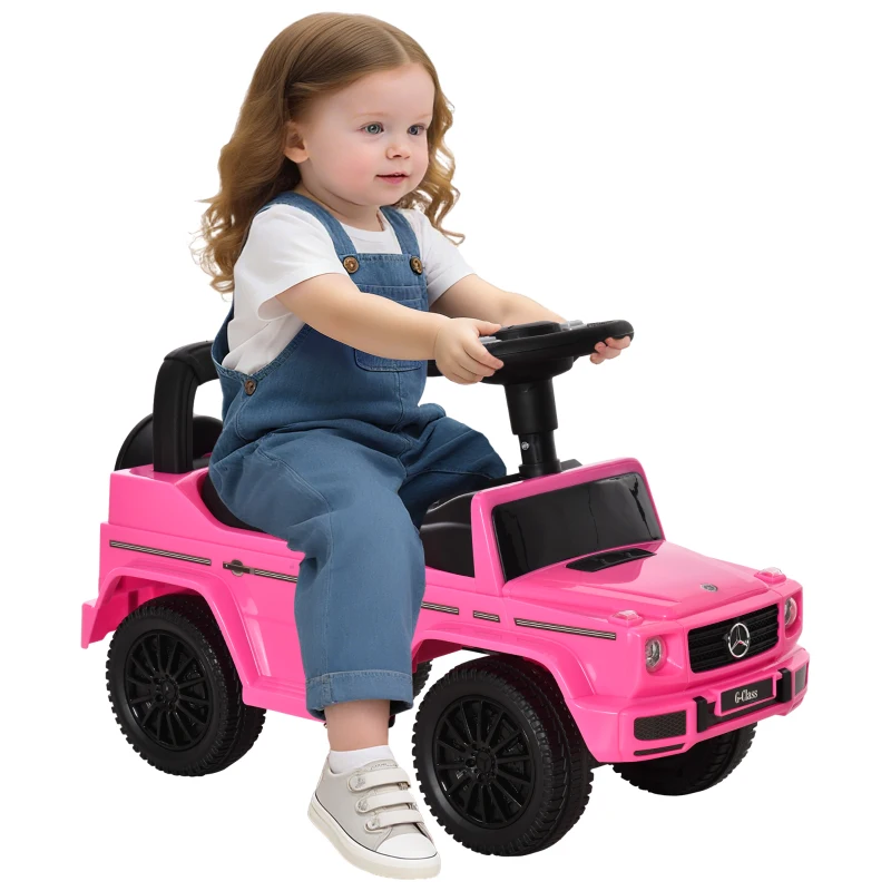 Aosom Compatible Baby Toddler Push Car Foot-to-Floor Ride-On Wheel Mercedes-Benz G350 Licensed Pink