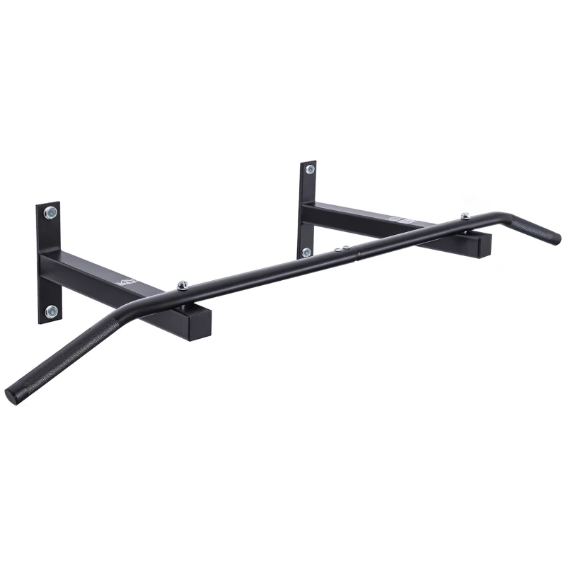 Soozier Wall Mounted Pull Up Bar Upper Body Pull Up Training Workout Home Gym Exerciser Black