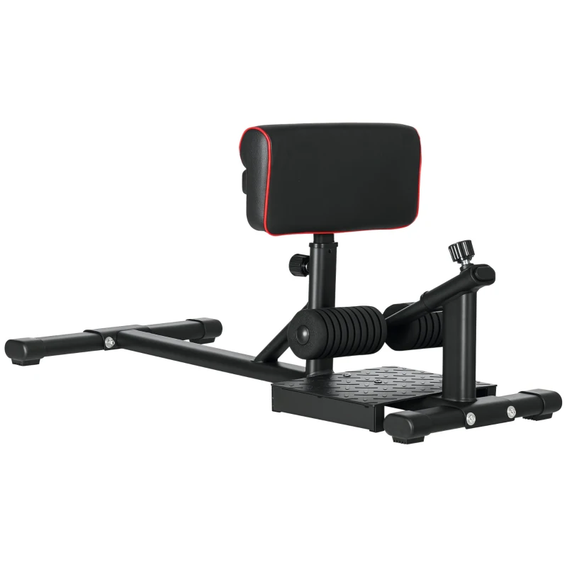 Soozier Sissy Squat Machine, Leg Workout Equipment with Adjustable Pad, Rollers and Non-slip Foot Plate for Home Gym Fitness