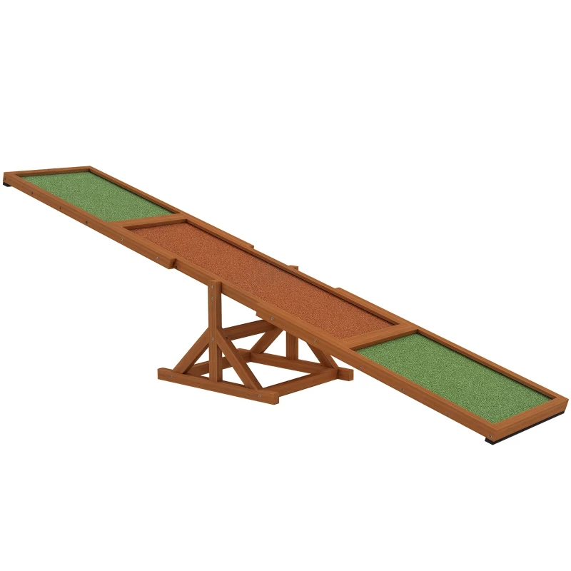 PawHut Wooden Dog Agility Seesaw for Training and Exercise, Weather Resistant, 83" L x 16" W x 14" H, Orange