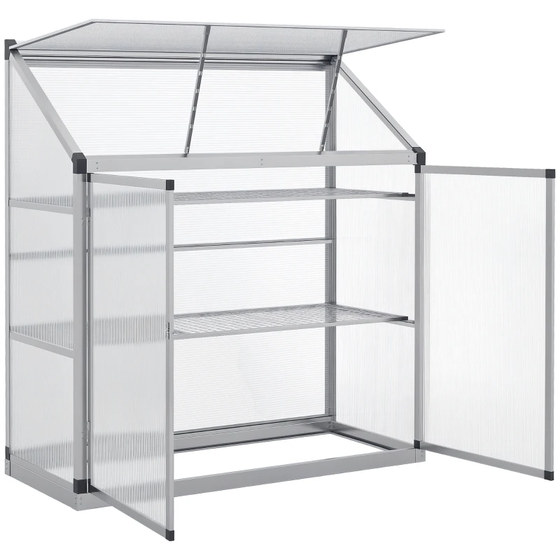 Outsunny 3 tier Greenhouse Outdoor Plant Garden Transparent Sunlight Board w / Foundation