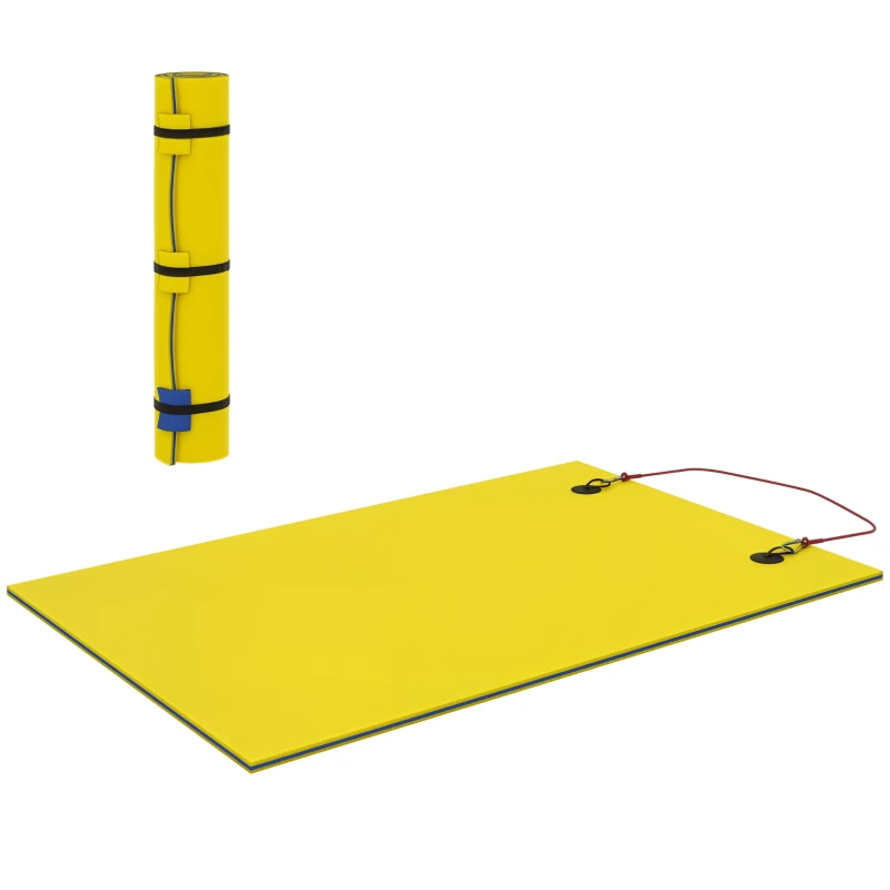 Soozier 9' x 6' Lily Pad Water Mat for 2 Adults, Floating Water Pad for Lake, Pool, Ocean, Beach, and Boating, Yellow