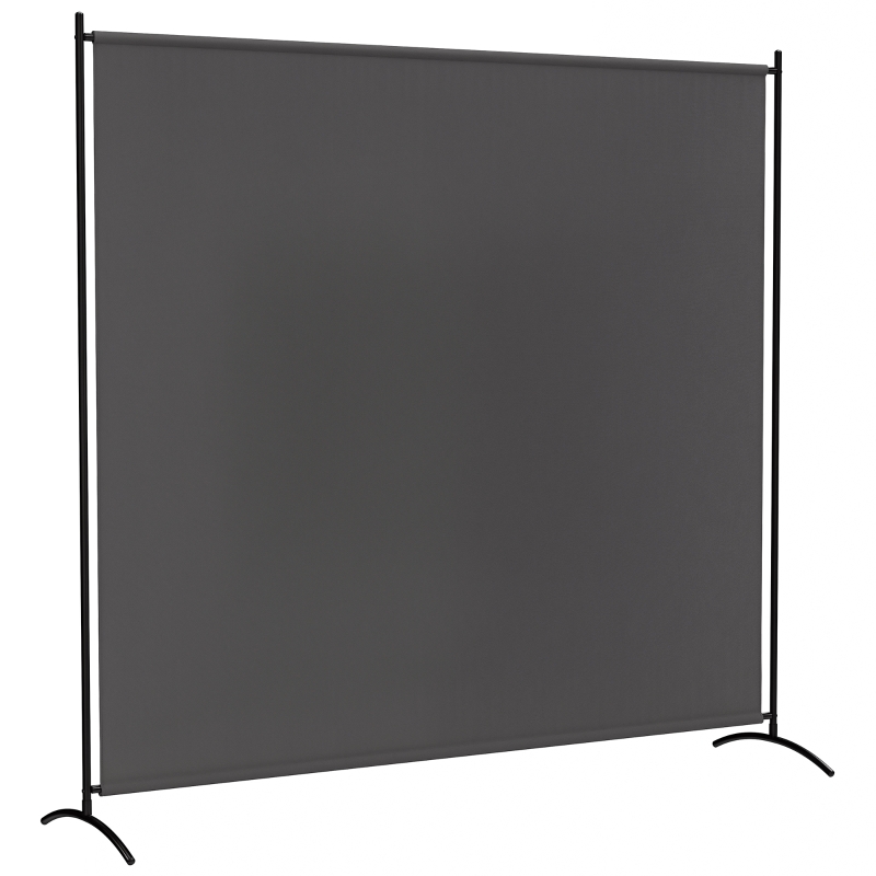 Outsunny Single Panel Room Divider, UV30+ Privacy Screen, Indoor Outdoor Privacy Panel with Stable Base, Dark Grey