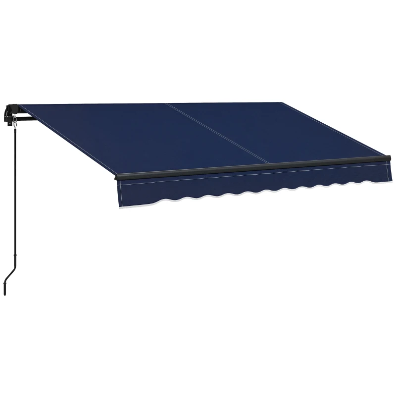 Outsunny 10' x 8' Retractable Awning, 280gsm UV Resistant Sunshade Shelter for Deck, Balcony, Yard, Blue