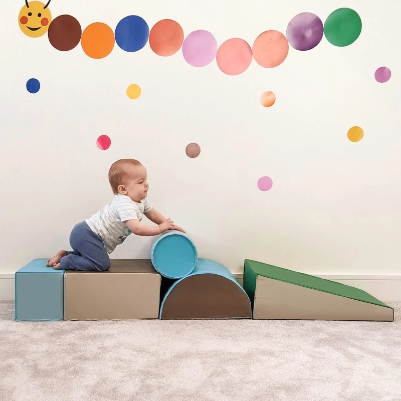 Soozier 5 Piece Climb and Crawl Activity Playset Soft Safe Foam for Toddler Learning Toy