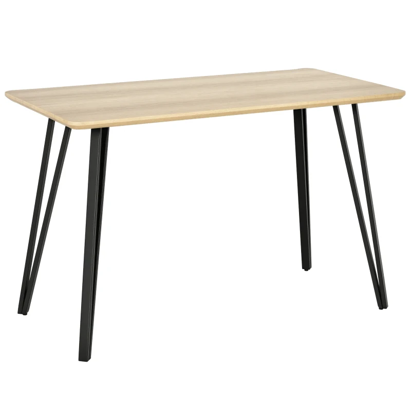 HOMCOM Rustic Rectangular Dining Table Kitchen Table with Metal Hairpin Legs for Dining Room, or Living Room 47.25" x 23.5" x 29.5", Natural