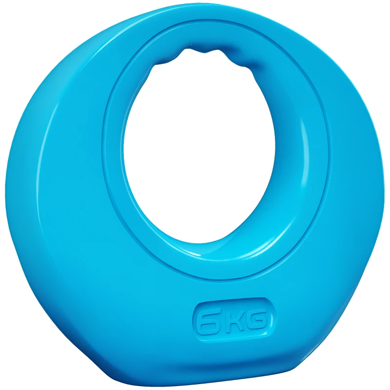 Soozier 13lbs Kettlebell, Kettle Bell with Wide Handle for Home Gym Weight Lifting and Strength Training, Light Blue
