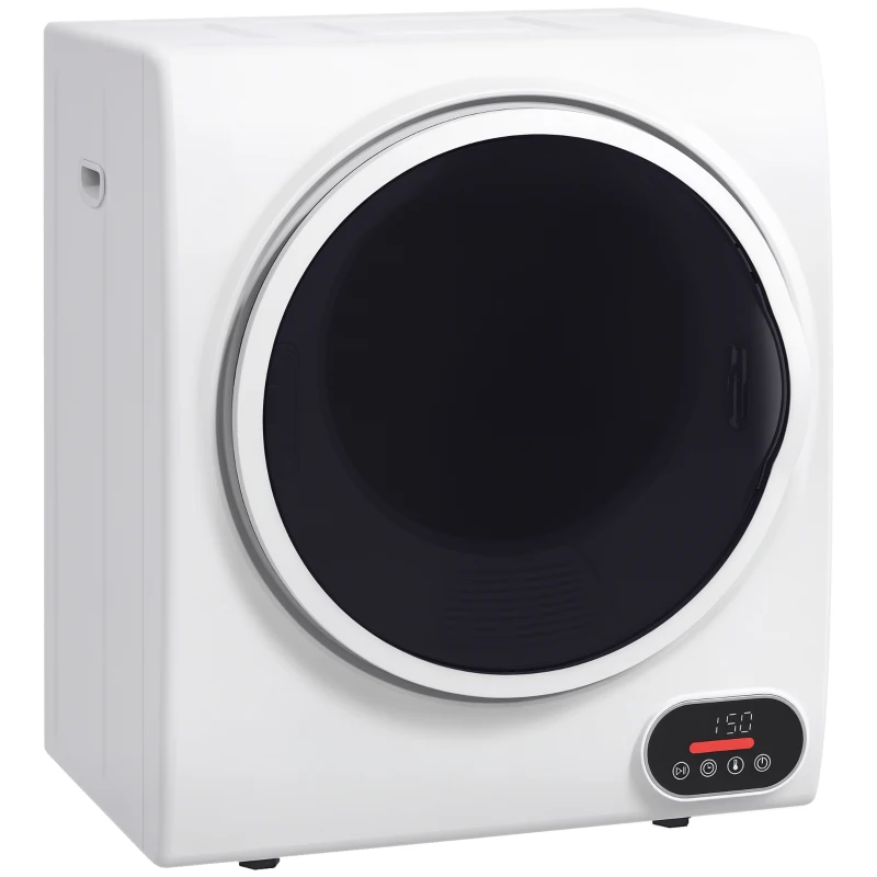 HOMCOM 1.5 cu.ft Portable Compact Clothes Laundry Dryer with Intelligent Drying for Apartments Dorms RVs, 850W, White