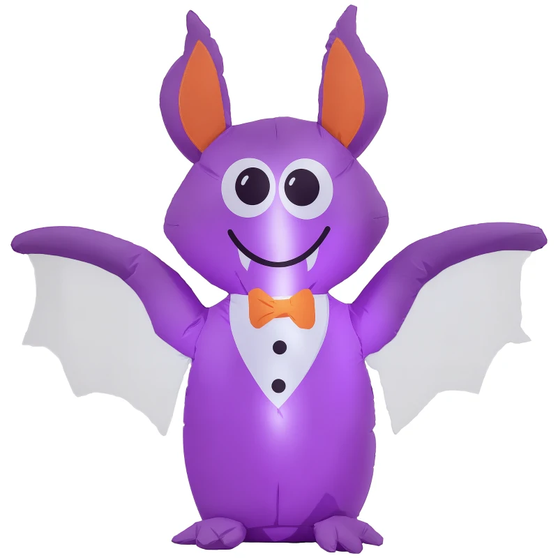 Outsunny 6ft Inflatable Halloween Bat, Blow Up LED  Display for Garden Indoor Outdoor