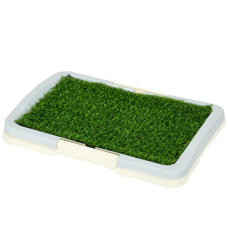PawHut Puppy Training Pad, Indoor Portable Puppy Pad, with Artificial Grass, Grid, Panel, Tray, 18.3" x 13.4"