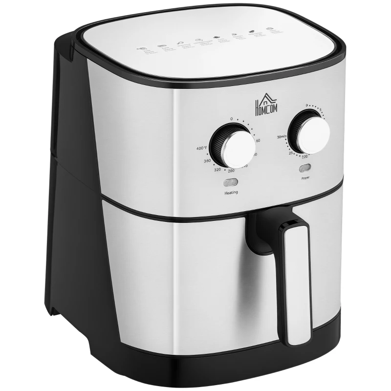 HOMCOM Air Fryer, 1700W 6.9 Quart Air Fryer Oven with 360° Air Circulation, Adjustable Temperature, Timer and Nonstick Basket for Oil Less or Low Fat Cooking