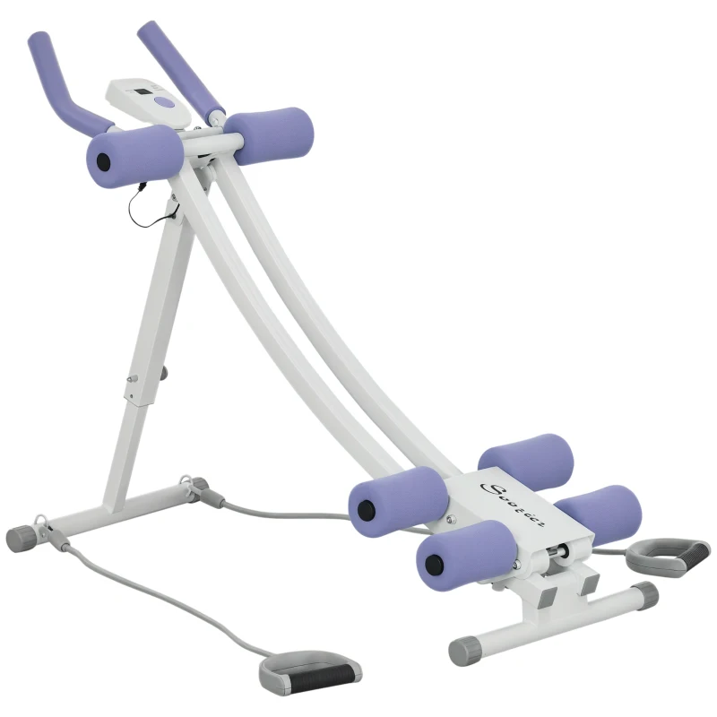Soozier Foldable Ab Machine, Ab Workout Equipment with Adjustable Angles and Resistance Bands for Core and Stomach Exercise