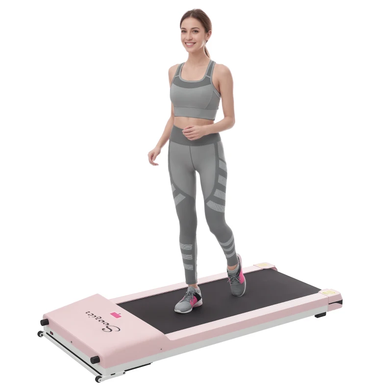 Soozier Home Gym Treadmill, Walking / Jogging Exercise Machine w/ LCD Monitor, Pink