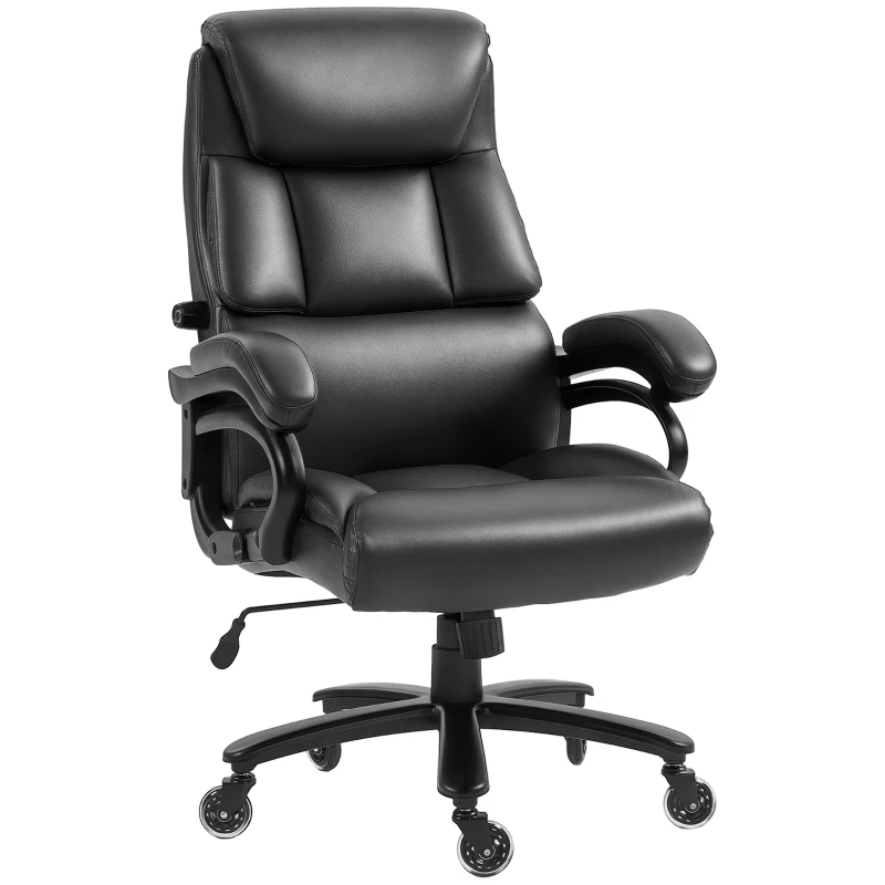Vinsetto Big and Tall Office Chair, 400 lbs, Executive Computer Chair with PU Leather, Adjustable Height, Black