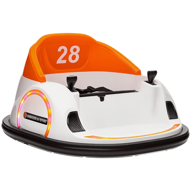 Qaba 12V Electric Ride on Bumper Car for Kids 1.5-5 Years Old, Baby Bumper Car with Remote Control, Orange