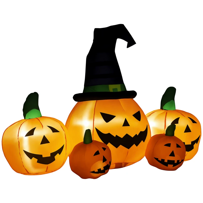Outsunny 4ft Inflatable Halloween Pumpkin, Blow Up LED  Display for Garden Indoor Outdoor
