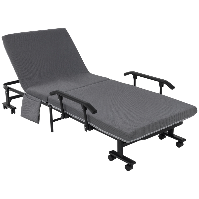 HOMCOM Rollaway Bed, Folding Bed with 3.25