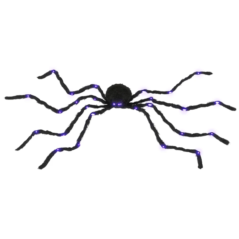 HOMCOM 3.25" Halloween Prop Light-up Oversized Spider, Outdoor Halloween Decoration with Light Up Bendable Legs
