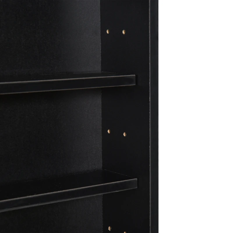 HOMCOM 5-Tier Display Cabinet, Shot Glass Display Case, Glass Curio Cabinet with 2 Glass Doors and 4 Adjustable Shelves, Black