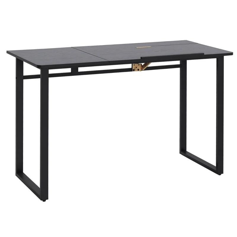 HOMCOM Modern Drafting Drawing Table with Adjustable Tiltable Tabletop, Writing Office Desk Artist Workstation, Black