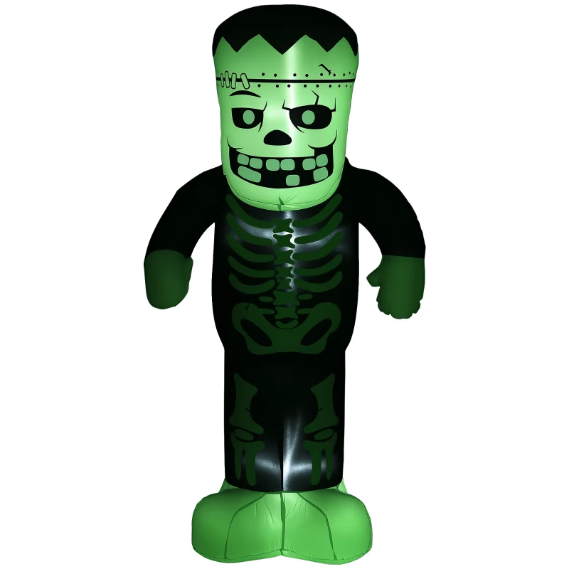 HOMCOM 8FT Outdoor Halloween Inflatable Skeleton Frankenstein