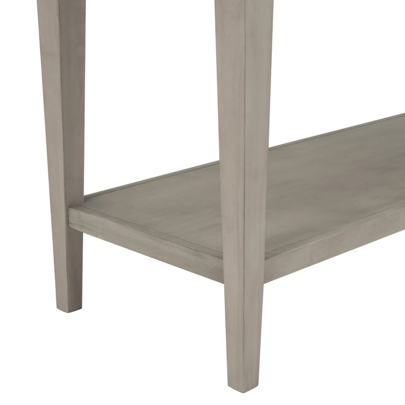 Classic Retro Console Table with 3 Drawers, Open Shelf, Vintage Metal Handles, Perfect for Entryway, Living Room, 50" L x 15" W x 30" H, Gray