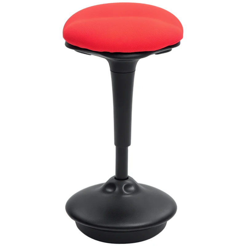 HOMCOM Backless Wobble Chair, Adjustable Active Ergonomic Stool Chair, with Rocking Motion, Padded, Red