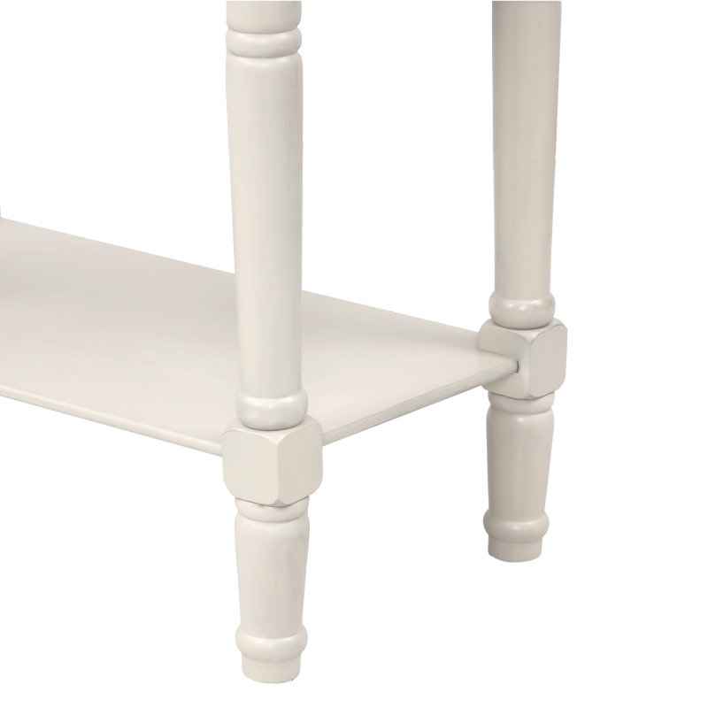 Solid Wood Narrow Console Table with Storage Drawers, Bottom Shelf, Slim Sofa Table for Entryway, Living Room, 24" L x 13" W x 31" H, White