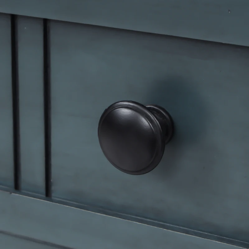 Daisy Series Console Table, Traditional Design with Two Drawers and Bottom Shelf, Pine Wood Frame, 35.5" L x 14" W x 30" H, Navy