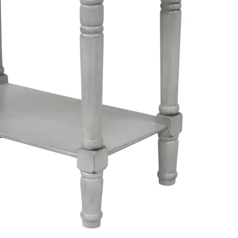 Narrow Console Table with 3 Storage Drawers, Bottom Shelf, Solid Wood Frame, Ideal for Entryway, Living Room, 24" L x 13" W x 31" H, Gray