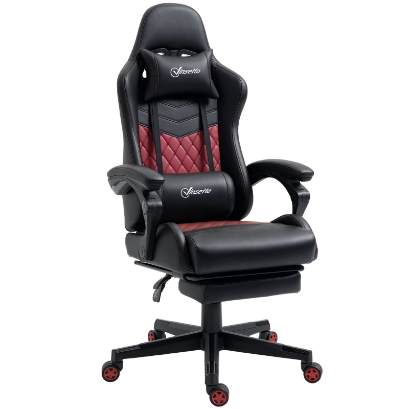 Massage Gaming Chair With Footrest - Ergonomic High Back Office Computer Chair, Reclining Racing Style, White - View #3