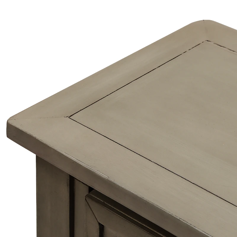 Console Table with Two Storage Drawers and Bottom Shelf, Solid Wood Frame, Easy Assembly, 58" L x 11" W x 34" H, Gray